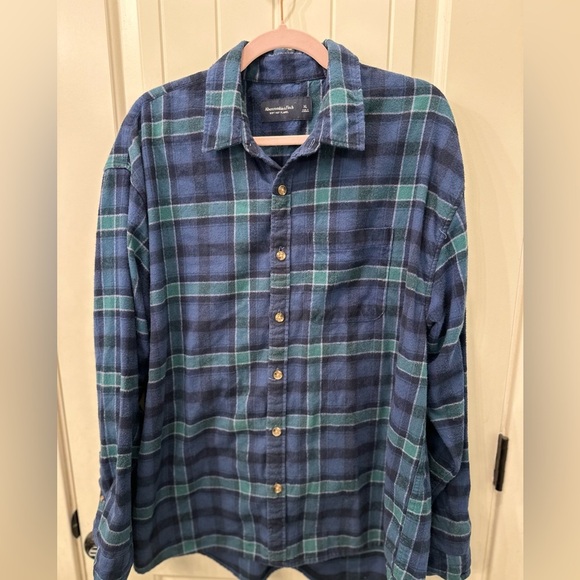 Abercrombie & Fitch Other - Abercrombie & Fitch Soft A&F Men's Blue and Green Checkered Flannel Shirt XL